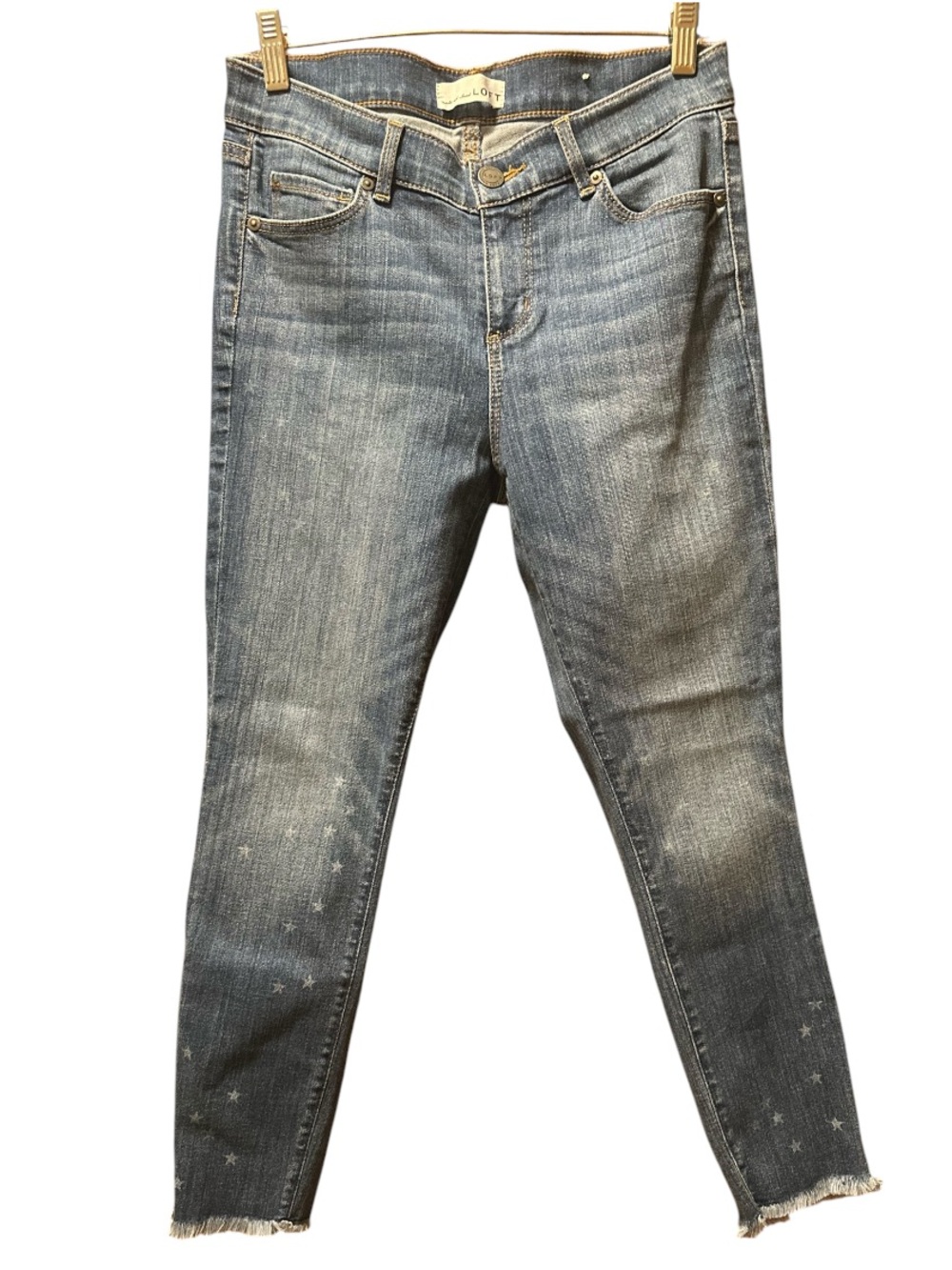 Loft Star Detail Distressed Skinny Jeans